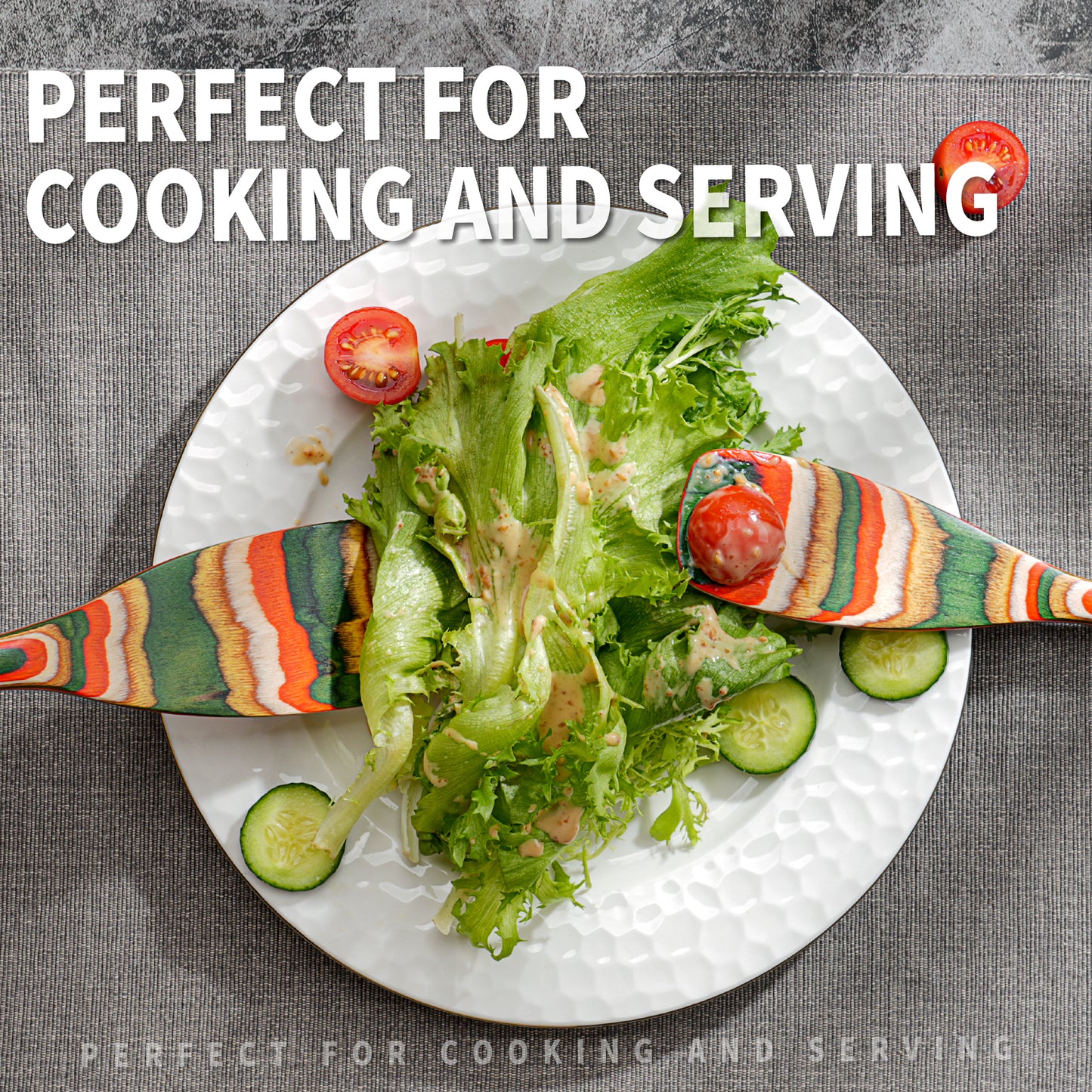 HOWHONG Wooden Spurtle Set 4 Pcs Pakkawood Kitchen Utensils, Wooden Spoons for Cooking, Apartment Essentials Wood Serving Kitchen Tools, Camping Cookware by HOWHONG (Verdant Color)